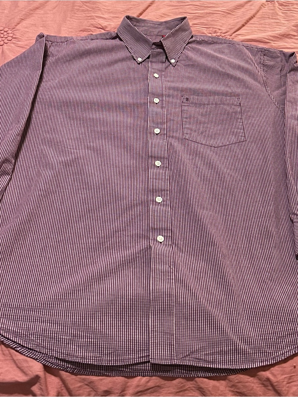 Izod Men's Button-Down Dress Shirt - Purple Micro-Check XL